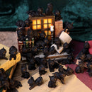 The Witches Litter Display of 36 Black Cat Familiars with a Decorated Stand 24.8cm 7