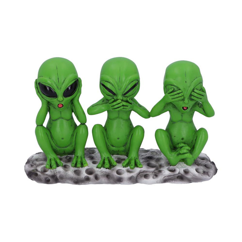 Three Wise Martians 16cm See No Hear Speak Evil Alien Figurines