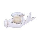 Palmists Prediction White Chiromancy Hand Candle Holder 18.3cm 3