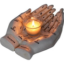 Palmists Guide White Chiromancy Hands Candle Holder 22.3cm 6