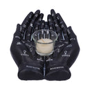 Palmists Guide Black Chiromancy Hands Candle Holder 22.3cm