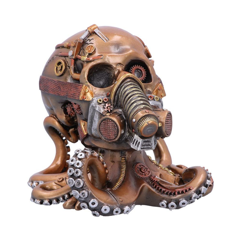 Octo Respiration Bronze Steampunk Skull 18cm