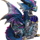Orb Hoard Dragon Figurine Blue 15.5cm 6