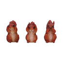 Three Wise Squirrel Figurines 9cm Squirrels