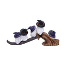 Feathered Owls on Broomstick Figurine 26cm 3