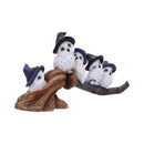 Feathered Owls on Broomstick Figurine 26cm 4