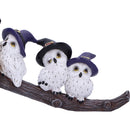 Feathered Owls on Broomstick Figurine 26cm 6