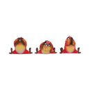Comical Three Wise Bird Figurines Birds 9.8cm