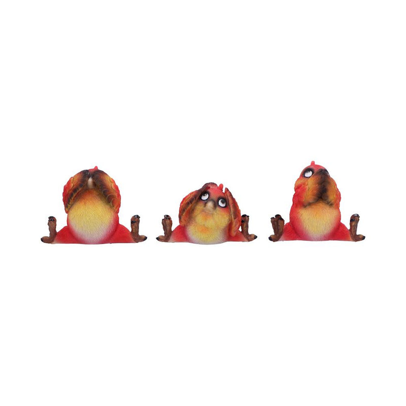 Comical Three Wise Bird Figurines