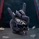Horns Up Rocking Skull Ornament 17.5cm Resin Statue 7