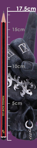 Horns Up Rocking Skull Ornament 17.5cm Resin Statue 8