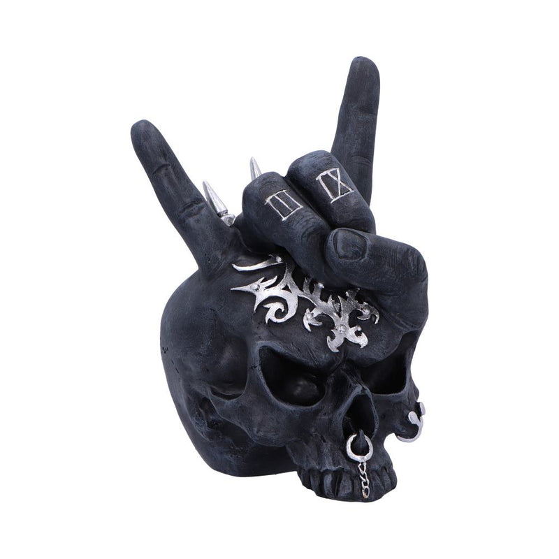 Horns Up Rocking Skull Ornament 17.5cm