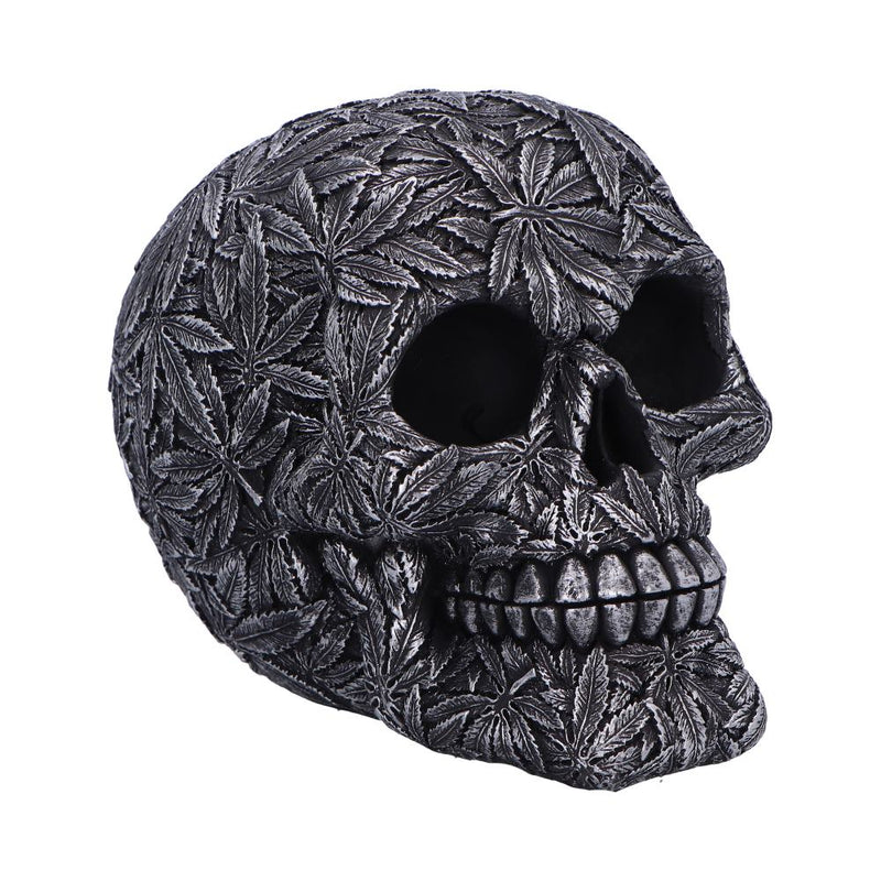 High Life Leaf Embellished Skull 15.5cm