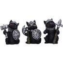 Cat Crusaders Set of 6 Fierce Warrior Figurines with Unique Poses 5.5cm 6