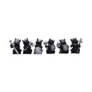 Cat Crusaders Set of 6 Fierce Warrior Figurines with Unique Poses 5.5cm
