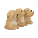 Three Wise Golden Labradors Figurines Set of Three 7.5cm 4
