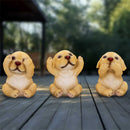 Three Wise Golden Labradors Figurines Set of Three 7.5cm 7