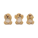 Three Wise Golden Labradors Figurines Set of 3 7.5cm