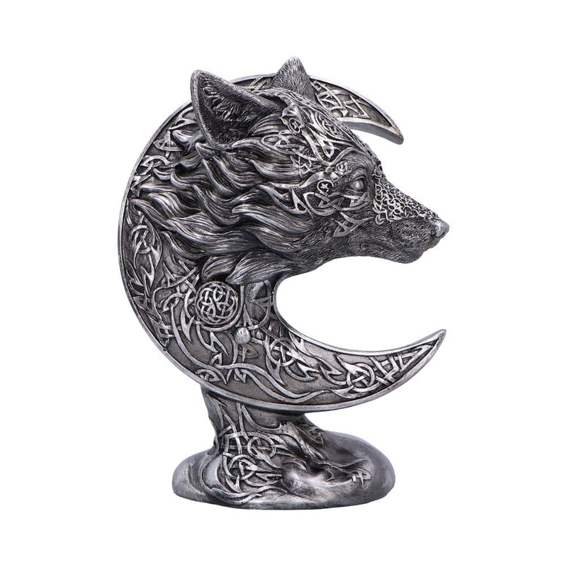 Celtic Crescent Wolf and Moon Ornament