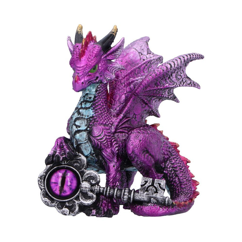Keeper of the Key Purple a A Mystical Dragon Guardian Figurine
