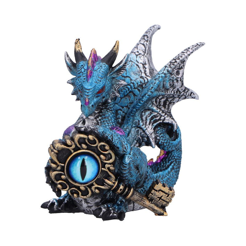 Keeper of the Key Blue a A Majestic Dragon Figurine