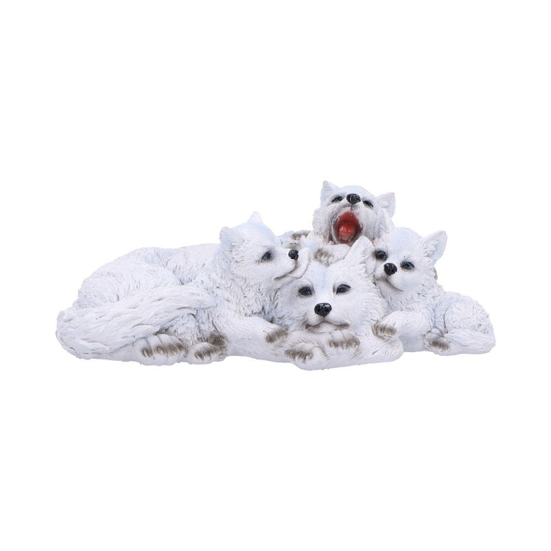 Winter Warmth Cuddling Wolf Puo Figurine
