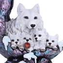 Winter Moon Wolf Ornament with LED 20cm 5