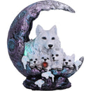 Winter Moon Wolf Ornament with LED 20cm 6