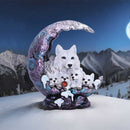 Winter Moon Wolf Ornament with LED 20cm 7