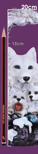 Winter Moon Wolf Ornament with LED 20cm 8