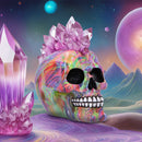 Psychedelic Crystal Skull with Light Up Mohawk 17cm 7