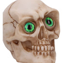 Eyes Wide Open Green Decorative Resin Skull 7cm 5