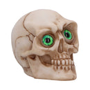 Eyes Wide Open Green Decorative Resin Skull 7cm 1