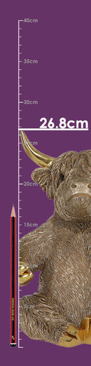 Gold Highland Cow Wine Bottle Holder 26.8cm 6