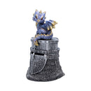 Hatchling Helm Blue Dragon on Knight Helmet 13.2cm 2