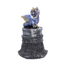 Hatchling Helm Blue Dragon on Knight Helmet 13.2cm 3