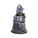 Hatchling Helm Blue Dragon on Knight Helmet 13.2cm 4