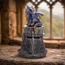 Hatchling Helm Blue Dragon on Knight Helmet 13.2cm 7