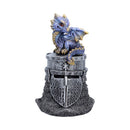Hatchling Helm Blue Dragon on Knight Helmet 13.2cm 1