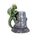 Green Dragon on Knight Helmet Figurine 12cm 3