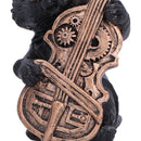 Music Meowstro Steampunk Black Cat Playing Cello Figurine 10cm 6