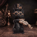 Music Meowstro Steampunk Black Cat Playing Violin Figurine 10cm 7