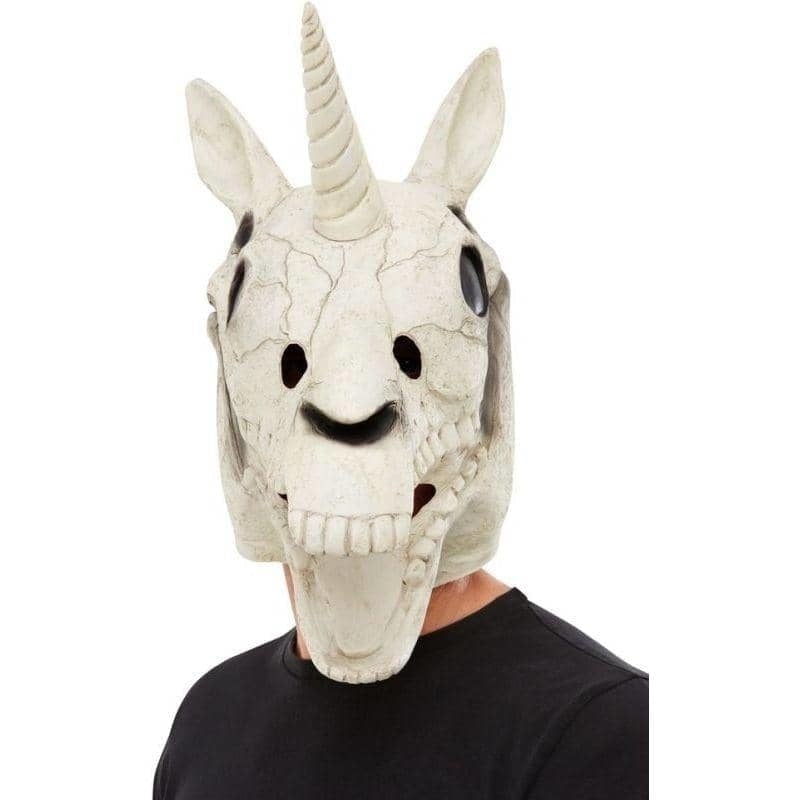 Unicorn Skull Latex Mask White Adult_1 sm-50826