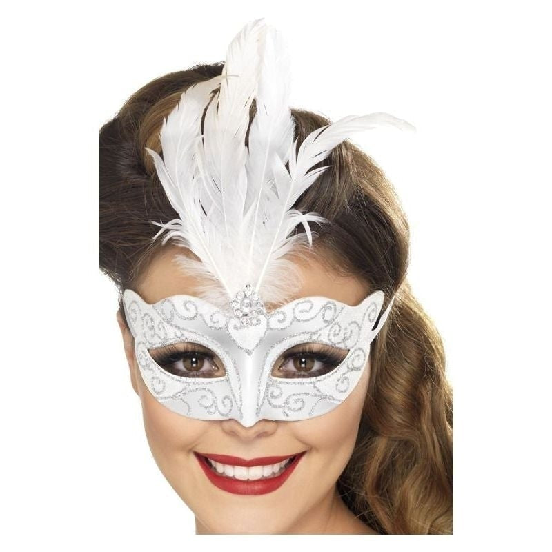 Venetian Glitter Eyemask Adult Silver_2 