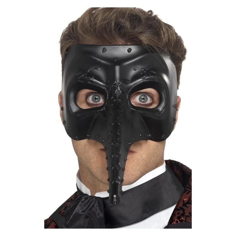Venetian Gothic Capitano Mask Adult Black_2 