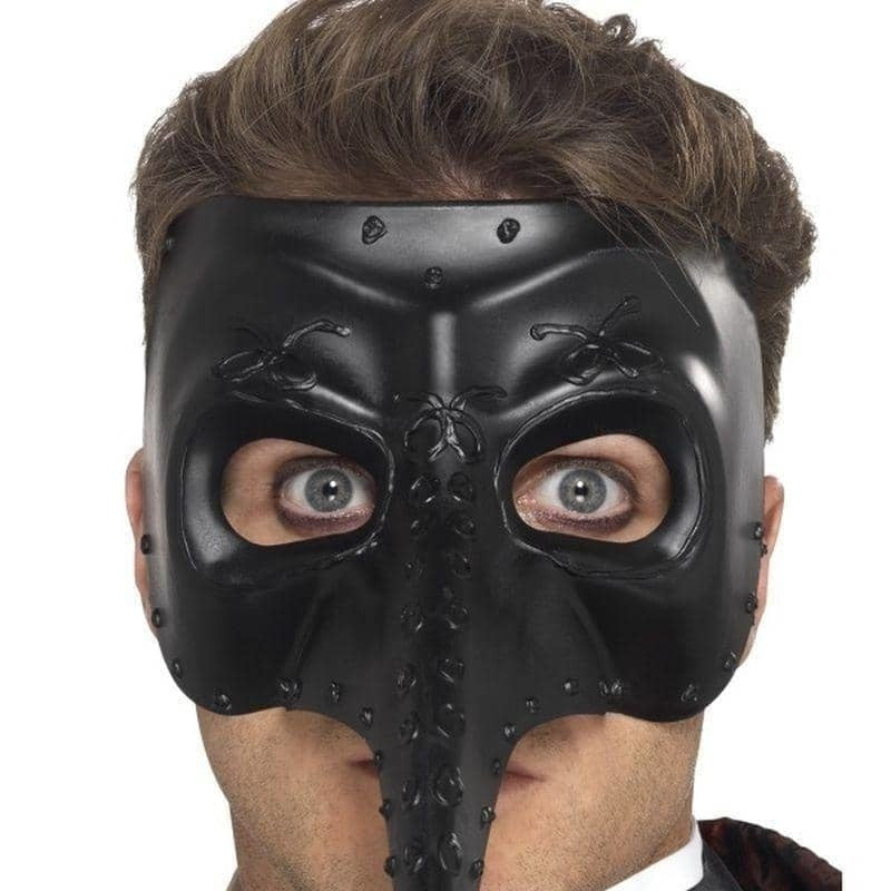 Venetian Gothic Capitano Mask Adult Black_1 sm-27656