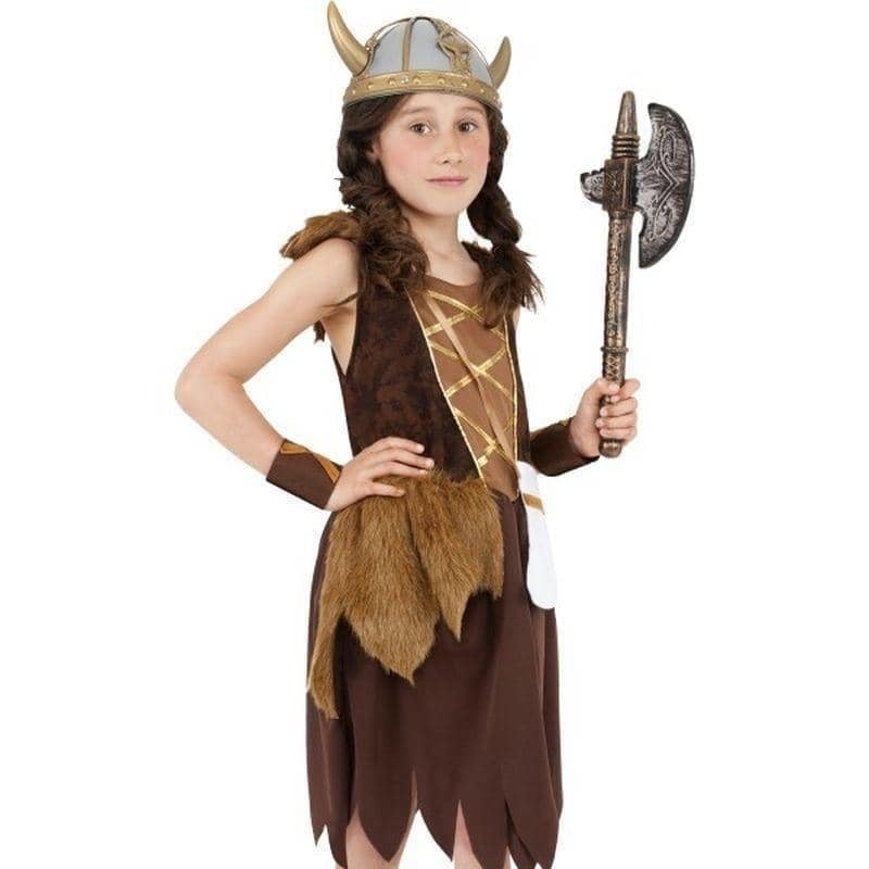 Viking Girl Costume Kids Brown_1 sm-38650L