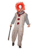 Vintage Clown Costume Adult Grey Red_1 sm-40325L