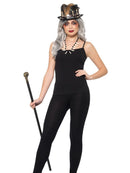 Voodoo Kit with Feather Top Hat Adult Black Detachable Skull Cane Bone Necklace 2