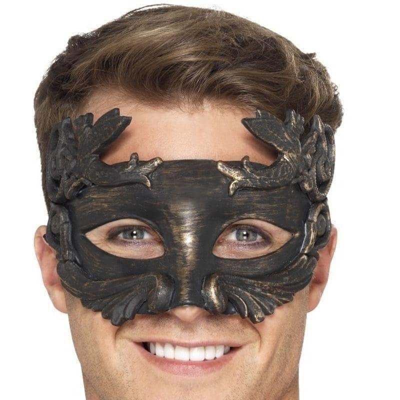 Warrior God Metallic Masquerade Eyemask Adult Black_1 sm-27556